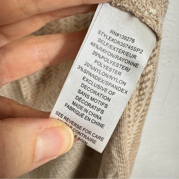 Daniel Rainn DR2 Tan Cable Knit Duster Cardigan Sweater Womens M Long Line Fall - Picture 6 of 10